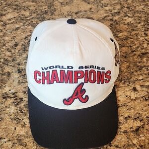 STARTER Atlanta Braves White and Black Hat Champions Edition‎